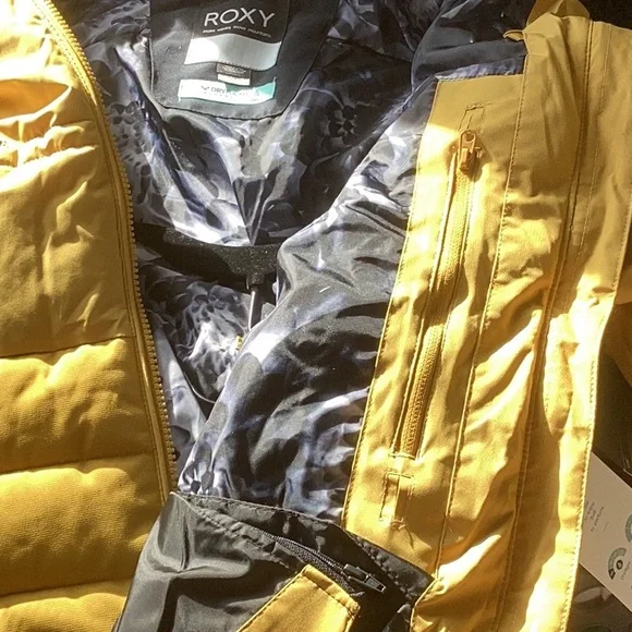 NWT ROXY SNOWBOARD JACKET YELLOW SIZE L - Picture 14 of 14
